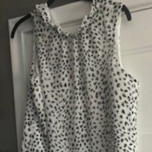 Snow Leopard Chiffon Sleeveless Top, Size L
